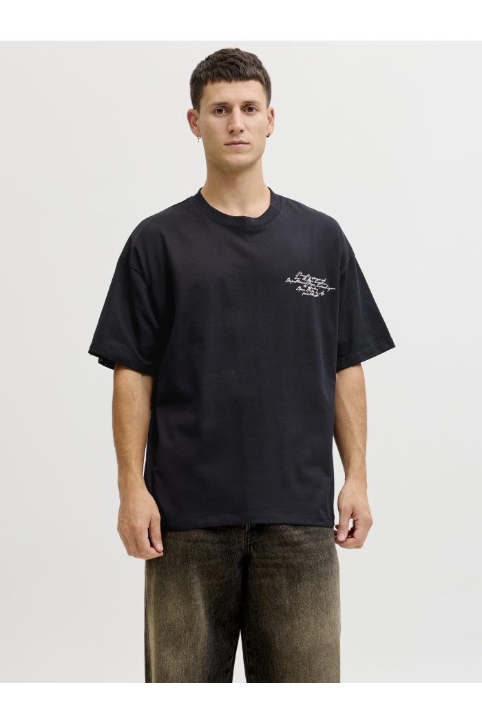 Jack and Jones JCODUST SCRIPT BACK TEE SS CREW NEC: black