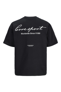Jack and Jones JCODUST SCRIPT BACK TEE SS CREW NEC: black