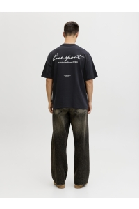 Jack and Jones JCODUST SCRIPT BACK TEE SS CREW NEC: black