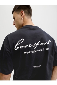 Jack and Jones JCODUST SCRIPT BACK TEE SS CREW NEC: black