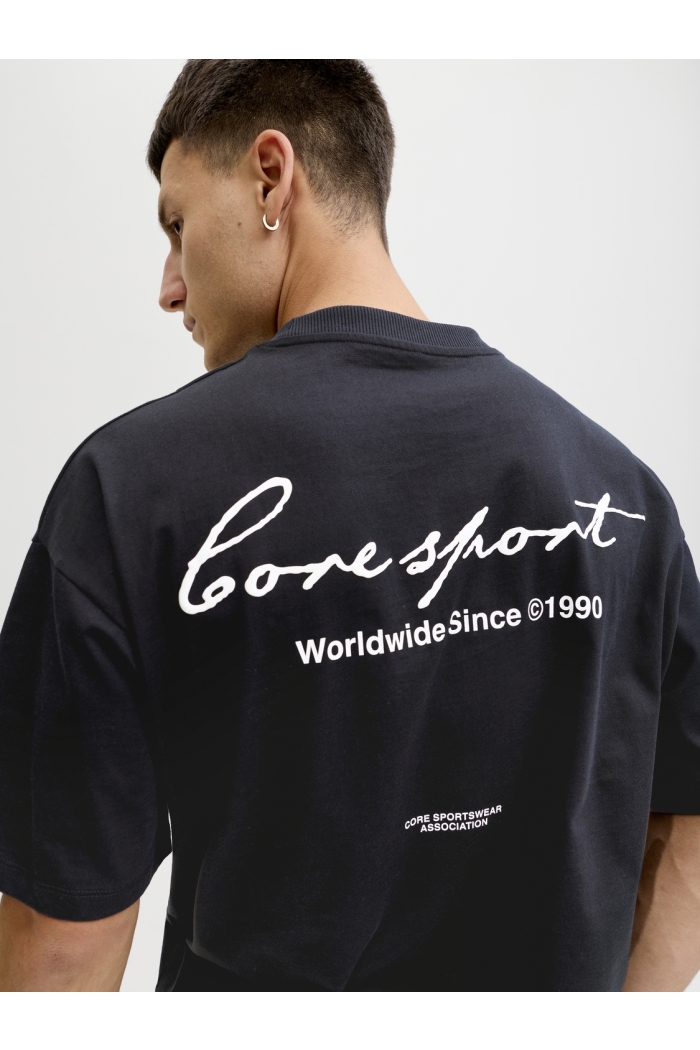 Jack and Jones JCODUST SCRIPT BACK TEE SS CREW NEC: black