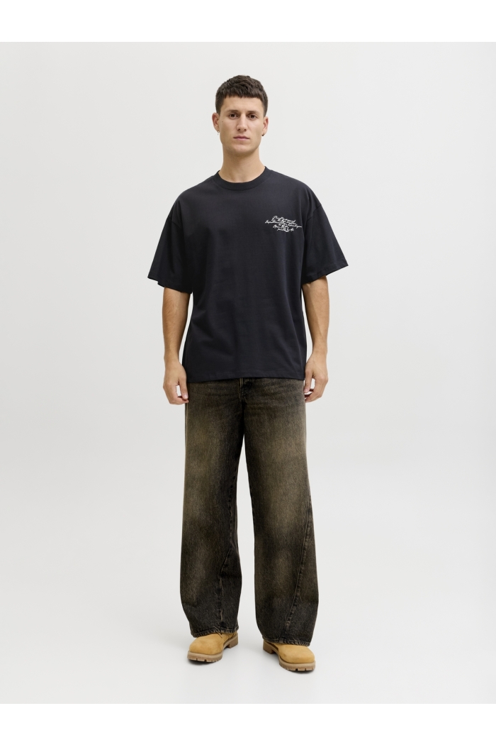 Jack and Jones JCODUST SCRIPT BACK TEE SS CREW NEC: black