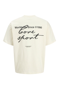 Jack and Jones JCODUST SCRIPT BACK TEE SS CREW NEC: sweet corn