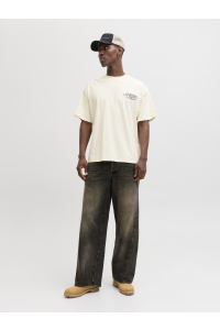 Jack and Jones JCODUST SCRIPT BACK TEE SS CREW NEC: sweet corn