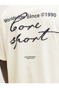 Jack and Jones JCODUST SCRIPT BACK TEE SS CREW NEC: sweet corn