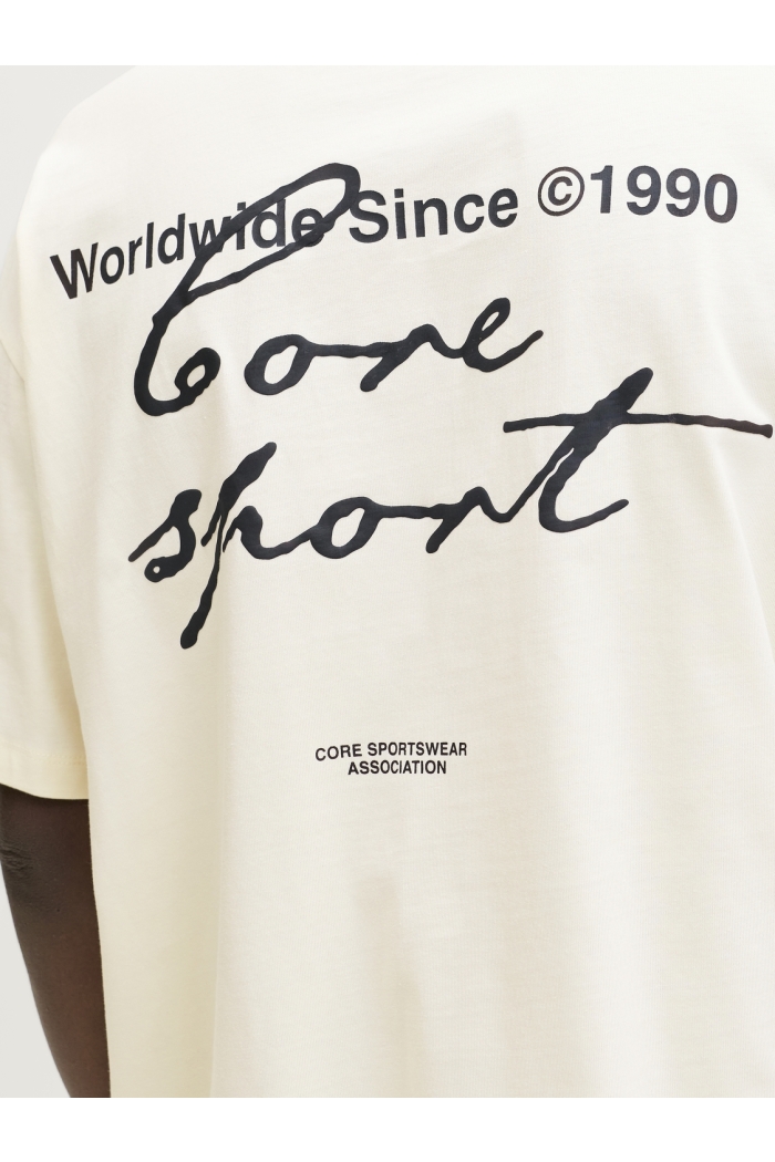 Jack and Jones JCODUST SCRIPT BACK TEE SS CREW NEC: sweet corn