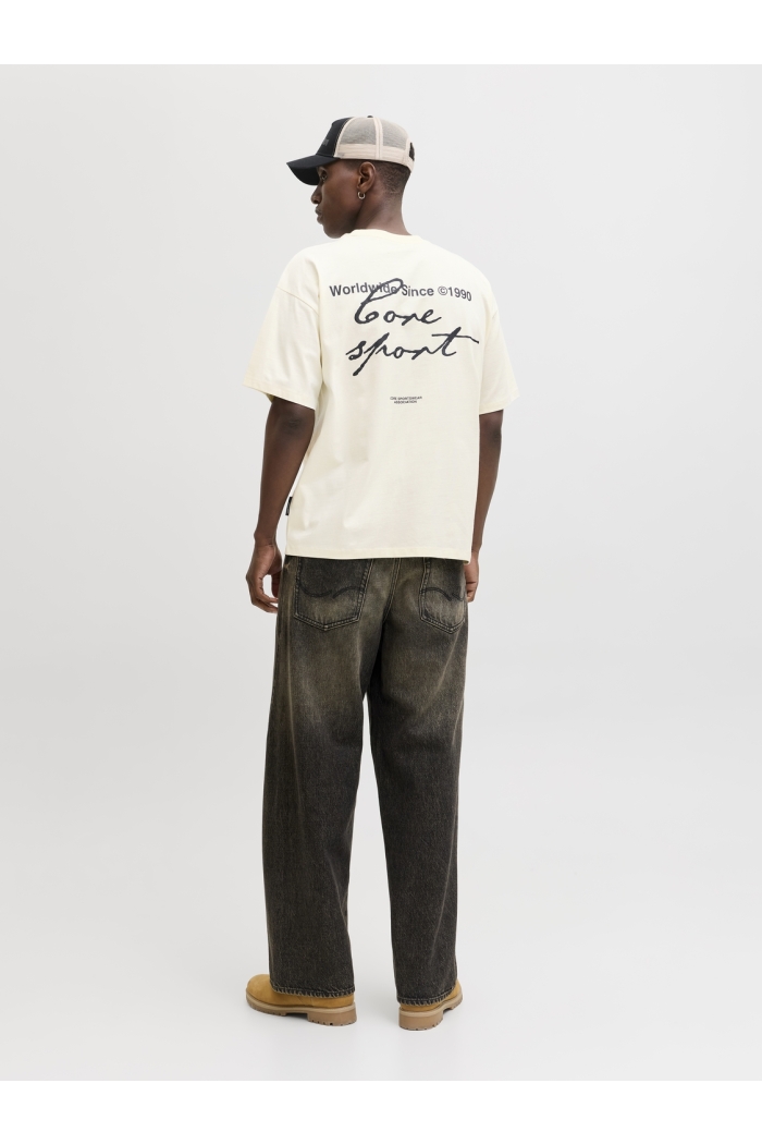 Jack and Jones JCODUST SCRIPT BACK TEE SS CREW NEC: sweet corn
