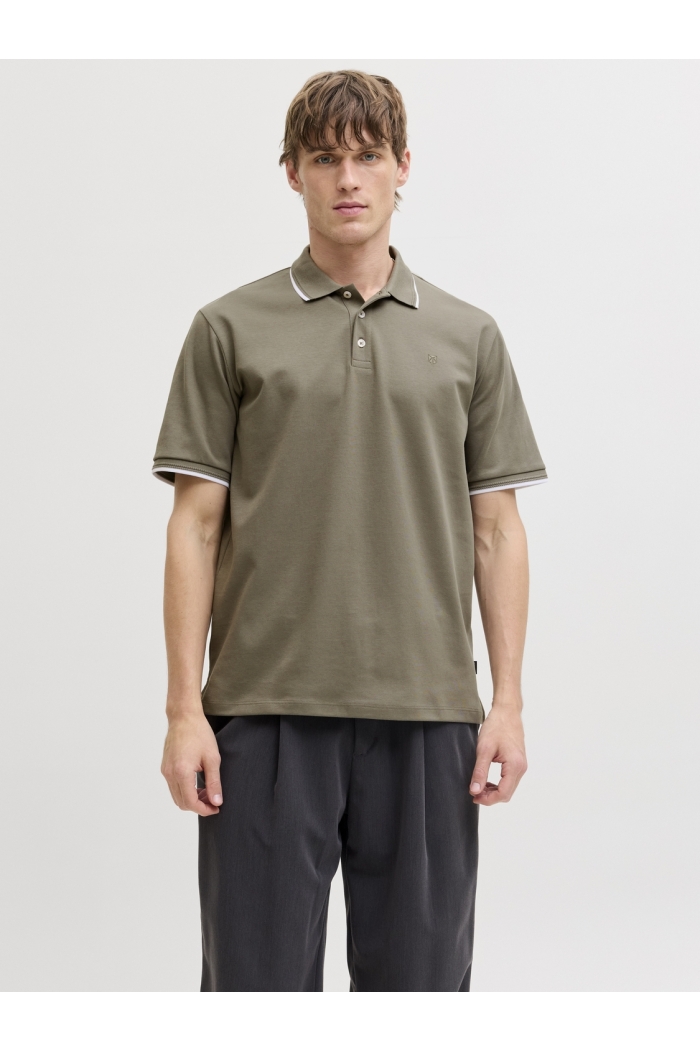 Jack and Jones JPRBLAETHAN DETAIL SS POLO SN smokey olive