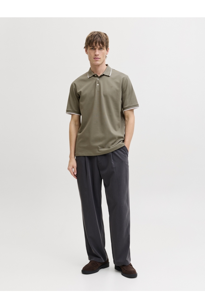 Jack and Jones JPRBLAETHAN DETAIL SS POLO SN smokey olive