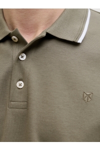 Jack and Jones JPRBLAETHAN DETAIL SS POLO SN smokey olive