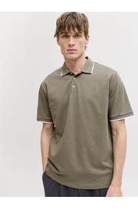 Jack and Jones JPRBLAETHAN DETAIL SS POLO SN smokey olive