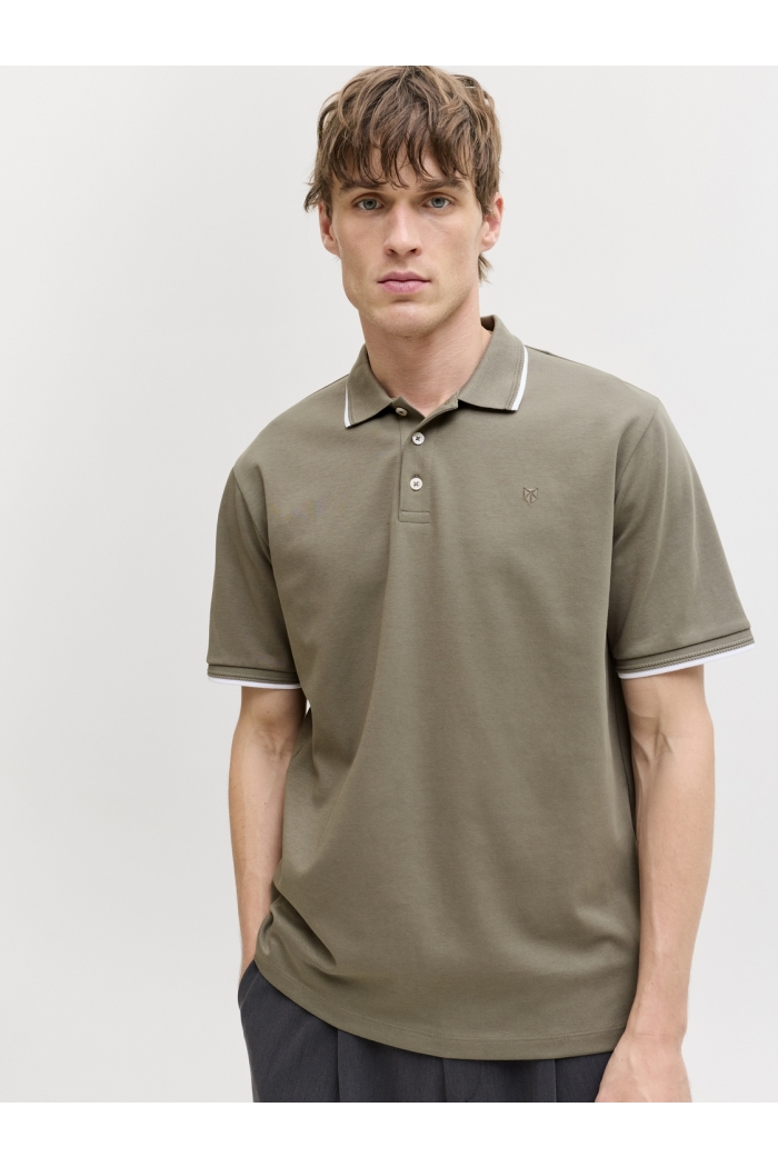 Jack and Jones JPRBLAETHAN DETAIL SS POLO SN smokey olive