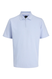 Jack and Jones JPRBLAETHAN SS ZIP POLO SN chambray blue