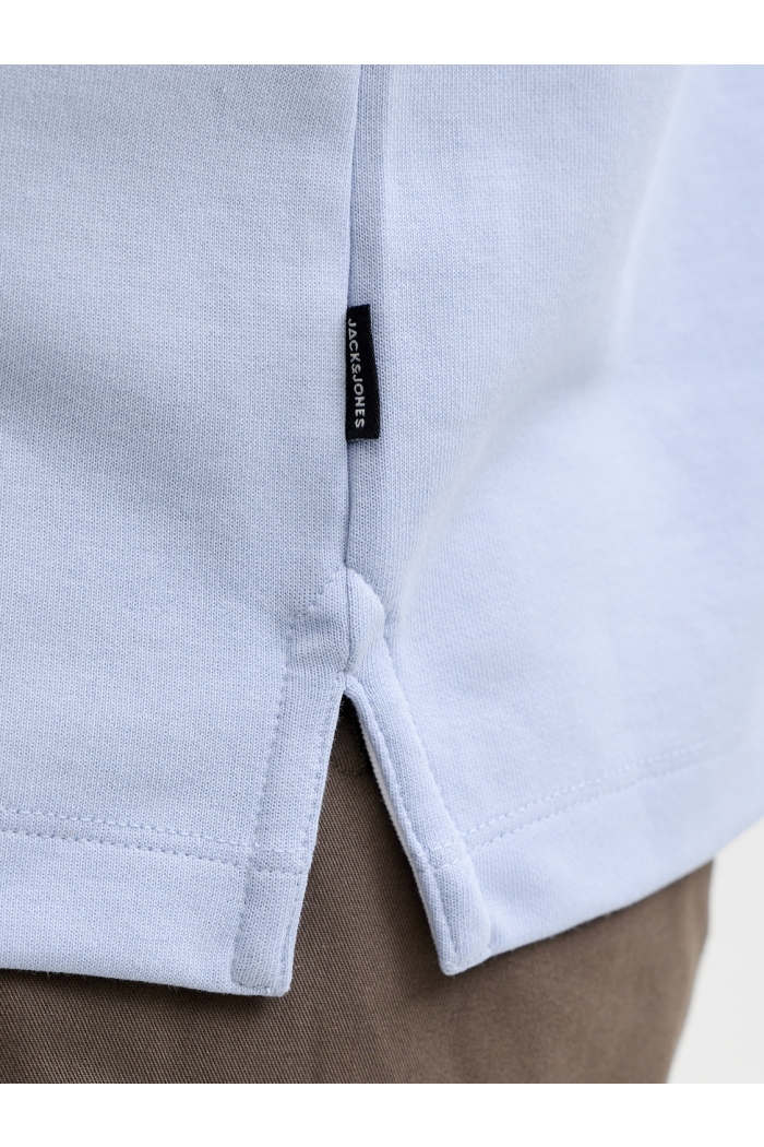 Jack and Jones JPRBLAETHAN SS ZIP POLO SN chambray blue