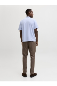 Jack and Jones JPRBLAETHAN SS ZIP POLO SN chambray blue