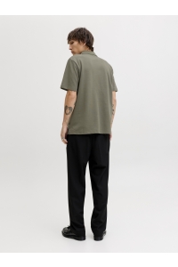 Jack and Jones JPRBLAETHAN SS ZIP POLO SN smokey olive