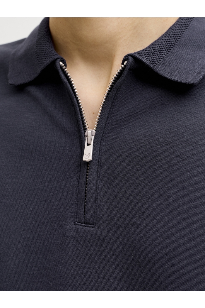 Jack and Jones JPRBLAETHAN SS ZIP POLO SN night sky