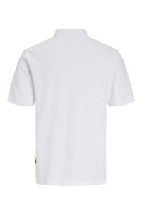 Jack and Jones JPRBLAETHAN SS ZIP POLO SN bright white