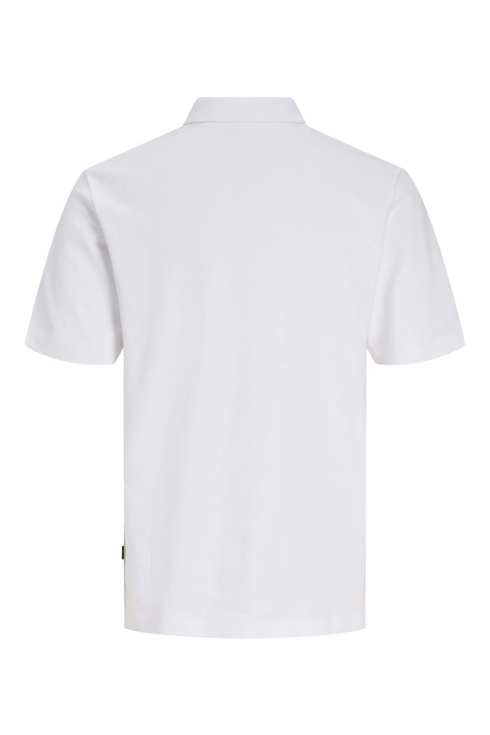 Jack and Jones JPRBLAETHAN SS ZIP POLO SN bright white