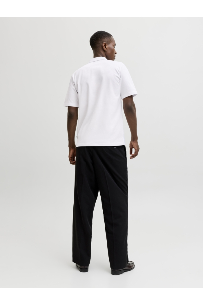 Jack and Jones JPRBLAETHAN SS ZIP POLO SN bright white