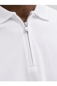 Jack and Jones JPRBLAETHAN SS ZIP POLO SN bright white