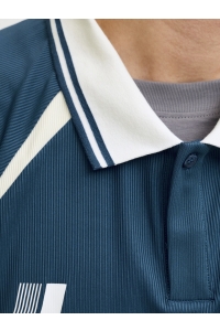 JACK&JONES ORIGINALS JCOCLUB RIBBED FOOTBALL POLO SS poseidon