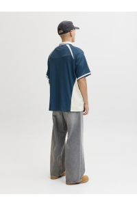 JACK&JONES ORIGINALS JCOCLUB RIBBED FOOTBALL POLO SS poseidon