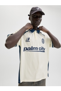 JACK&JONES ORIGINALS JCOCLUB RIBBED FOOTBALL POLO SS bright white