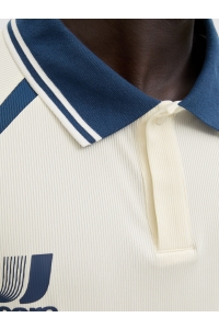 JACK&JONES ORIGINALS JCOCLUB RIBBED FOOTBALL POLO SS bright white