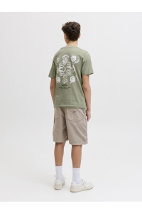 Jack and Jones boys JORMONTAUK BACK GRAPHIC TEE SS EA26: seagrass