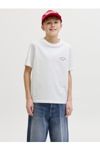 Jack and Jones boys JORMONTAUK PHOTO BACK TEE SS CN JNR bright white