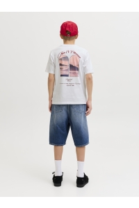 Jack and Jones boys JORMONTAUK PHOTO BACK TEE SS CN JNR bright white
