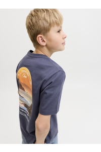 Jack and Jones boys JORMONTAUK PHOTO BACK TEE SS CN JNR odyssey gray