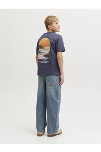 Jack and Jones boys JORMONTAUK PHOTO BACK TEE SS CN JNR odyssey gray