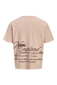 Jack and Jones boys JORMAINE WASHED BACK TEE SS CN JNR peach melba