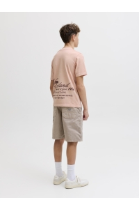 Jack and Jones boys JORMAINE WASHED BACK TEE SS CN JNR peach melba