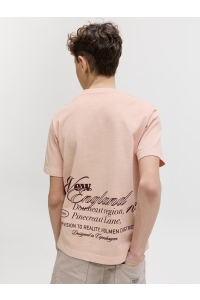 Jack and Jones boys JORMAINE WASHED BACK TEE SS CN JNR peach melba