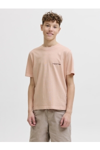 Jack and Jones boys JORMAINE WASHED BACK TEE SS CN JNR peach melba