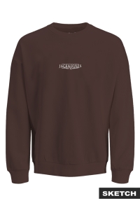 jack en jones boys JORBLEECKER AOP BOX SWEAT CREW NECK: deep mahogany