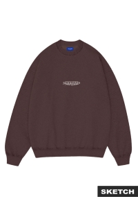 JACK&JONES ORIGINALS JORBLEECKER AOP BOX SWEAT CREW NECK deep mahogany