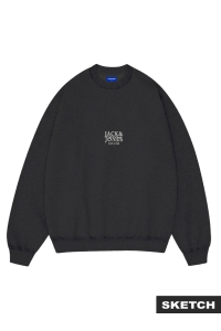 JACK&JONES ORIGINALS JORBLEECKER AOP BOX SWEAT CREW NECK black