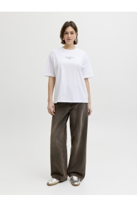 Jack and Jones JXLATTE SS LOOSE TEE JRS bright white/matcha latte