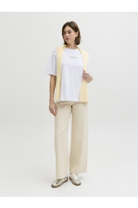 Jack and Jones JXLATTE SS LOOSE TEE JRS bright white/espresso