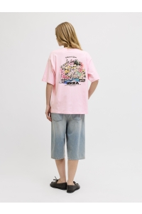 Jack and Jones JXMILLOW LOOSE SS TEE JRS SP226 pink lady/welcome to spain ibiza