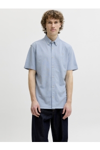 Jack and Jones JPRBLUBLAKE PIQUE DETAIL S/S SHIRT ashley blue