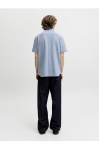 Jack and Jones JPRBLUBLAKE PIQUE DETAIL S/S SHIRT ashley blue