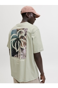 Jack and Jones JORHYERES BACK ELEMENT TEE SS CREW seagrass