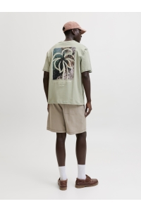 Jack and Jones JORHYERES BACK ELEMENT TEE SS CREW seagrass