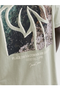 Jack and Jones JORHYERES BACK ELEMENT TEE SS CREW seagrass