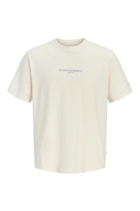 Jack and Jones JORHYERES BACK ELEMENT TEE SS CREW antique white